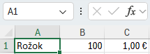 Ukážka zápisu meny - Základy Microsoft Excel