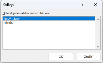 Zobrazenie skrytého hárka - Základy Microsoft Excel