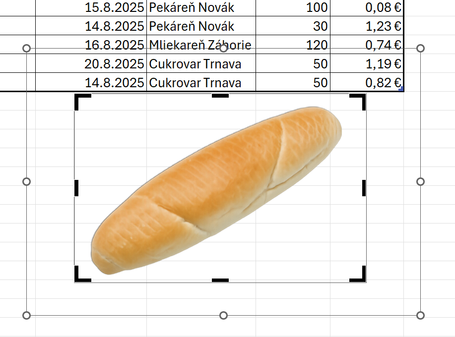 Nastavenie orezania pomocou čiernych značiek - Základy Microsoft Excel