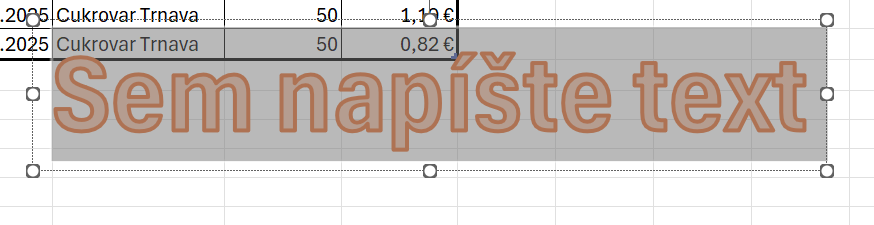 Vložený WordArt v hárku - Základy Microsoft Excel