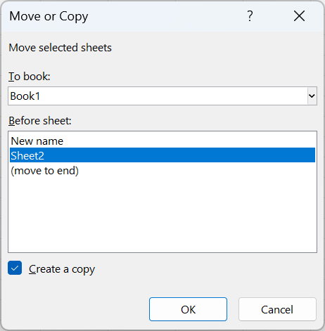 Kopírovanie listu - Základy Microsoft Excel