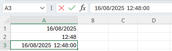 Ukážka zápisu dátumu a času - Základy Microsoft Excel