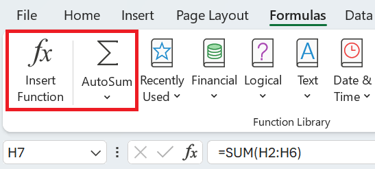 Ponuka Insert Function na karte Formulas - Základy Microsoft Excel