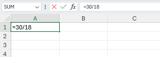 Vzorec na delenie dvoch čísel - Základy Microsoft Excel