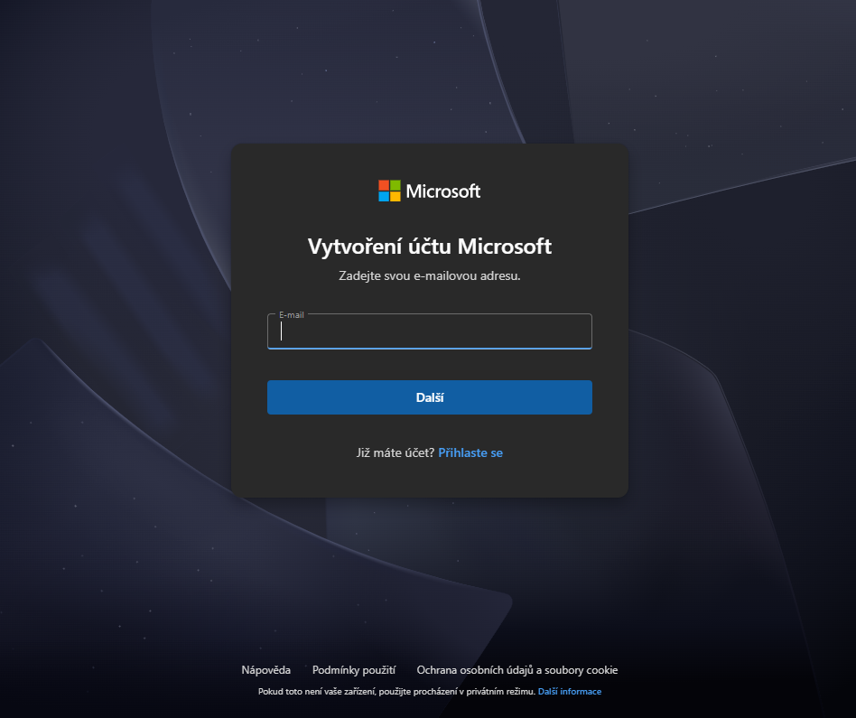 Registrácia Microsoft účtu - Základy Microsoft Excel - Základy Microsoft Excel