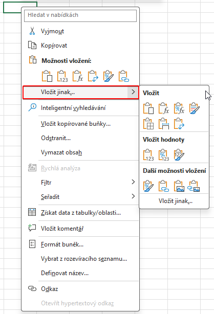 Možnosti ponuky Vložiť inak - Microsoft Excel pre pokročilých - Microsoft Excel pre pokročilých