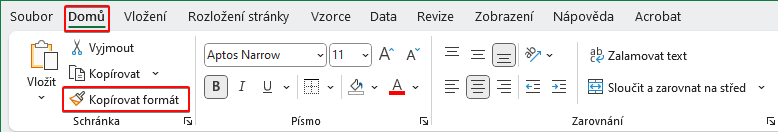 Ikona štetca pre kopírovanie formátu - Microsoft Excel pre pokročilých - Microsoft Excel pre pokročilých