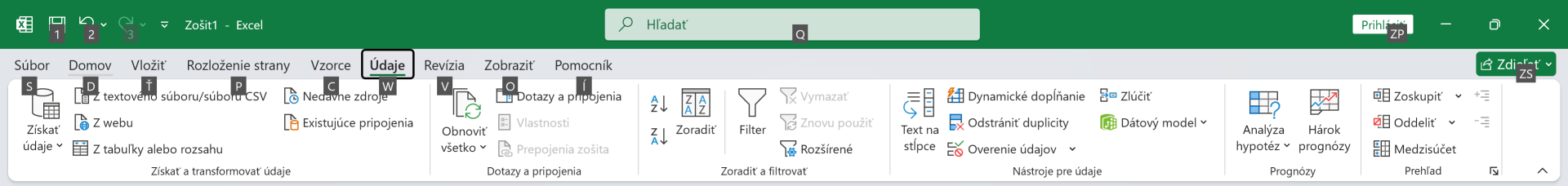 Karta Údaje s aktívnymi značkami po stlačení Alt - Microsoft Excel pre pokročilých