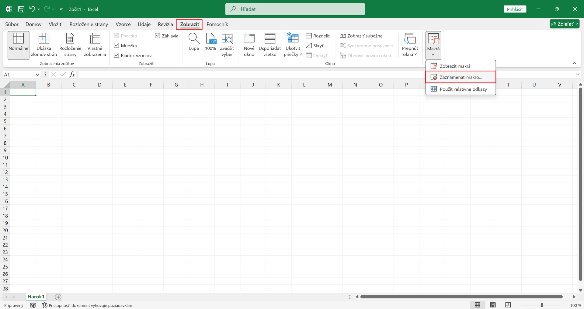 Ponuka nahrávania makier v Exceli - Microsoft Excel pre pokročilých