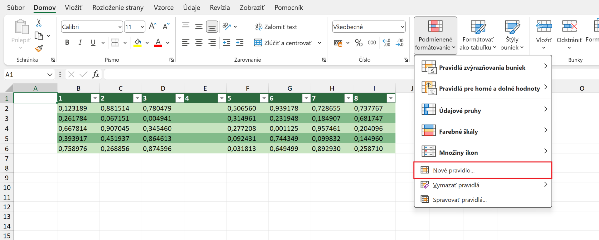 Ponuka Nové pravidlo v Exceli - Microsoft Excel pre pokročilých