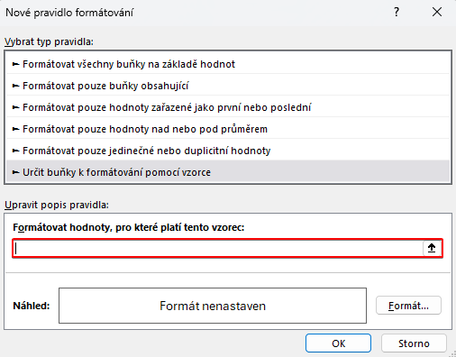 Dialógové okno Nové pravidlo formátovania - Microsoft Excel pre pokročilých - Microsoft Excel pre pokročilých
