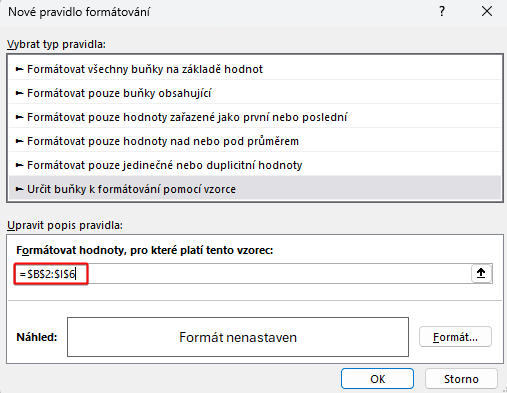 Zadanie oblasti buniek celej tabuľky v dialógu  - Microsoft Excel pre pokročilých - Microsoft Excel pre pokročilých