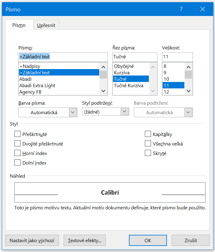 Základy Microsoft Word