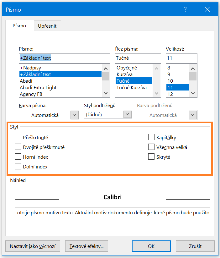 Základy Microsoft Word