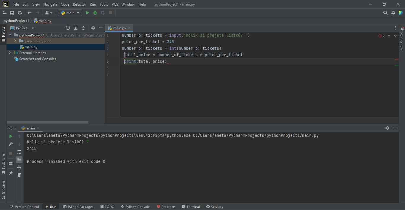 PyCharm - Pokročilá práca