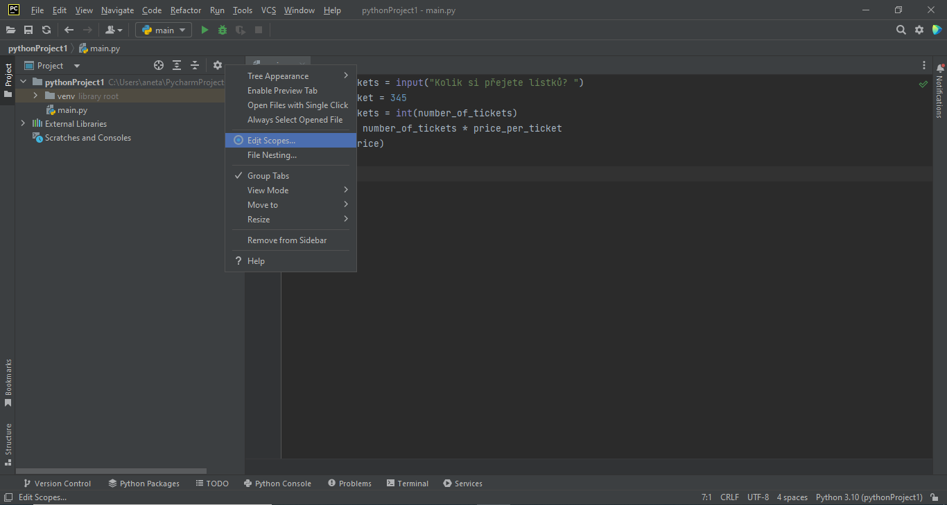 PyCharm - Pokročilá práca