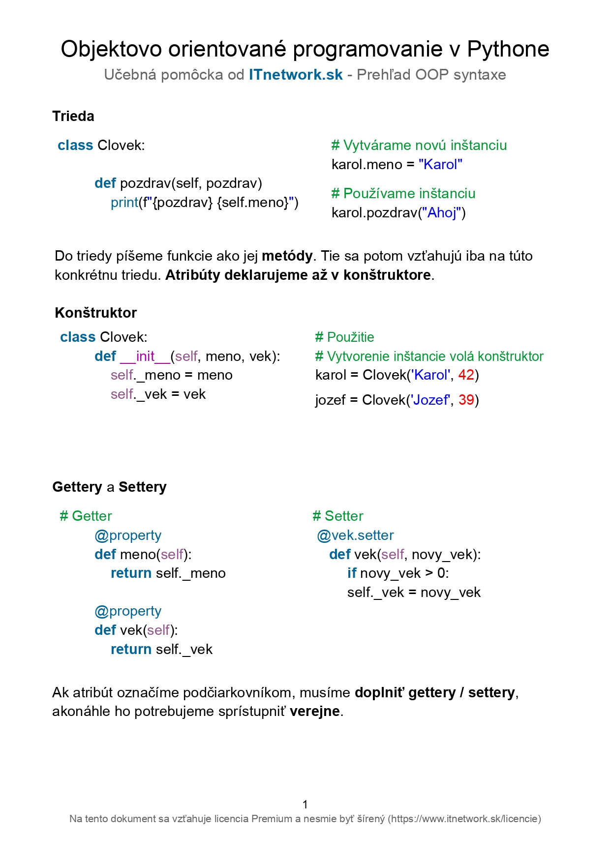 Objektovo orientované programovanie v Pythone