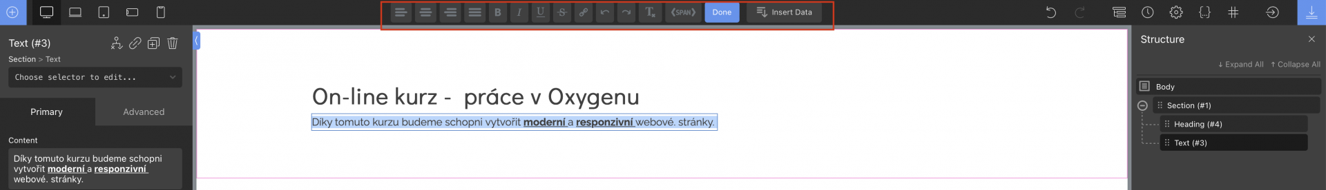 Riešenie príkladu-text - Oxygen Builder