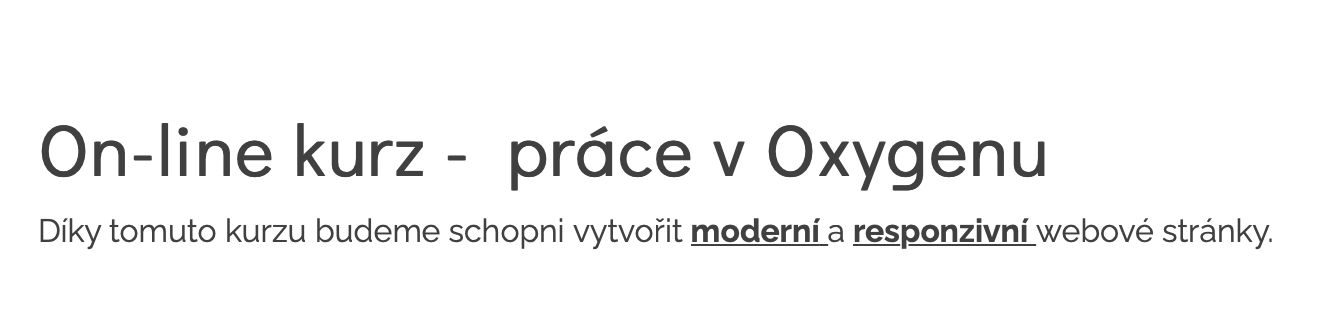 Príklad -text - Oxygen Builder