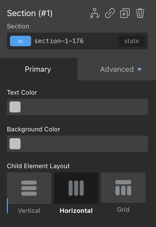 nastavenie sekcie - Oxygen Builder