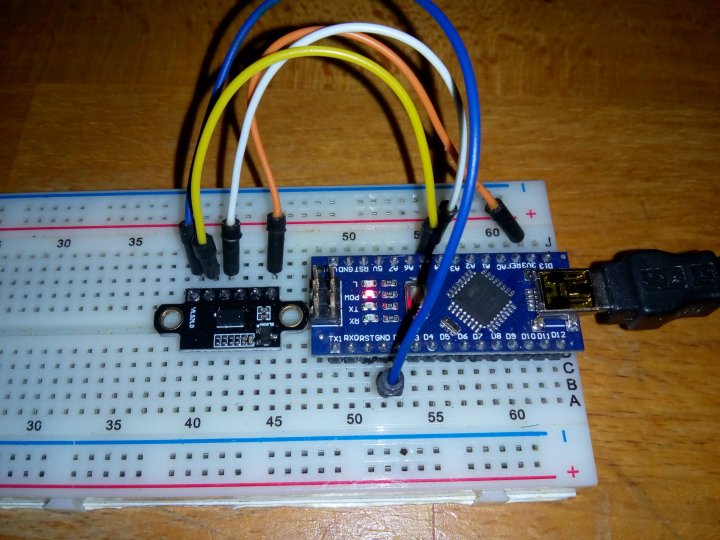 Senzor vzdialenosti VL53L0X a Arduino - Arduino