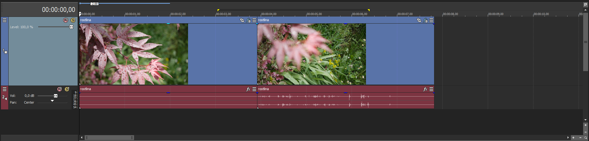 TimelineAkt - Úprava videa vo Vegas