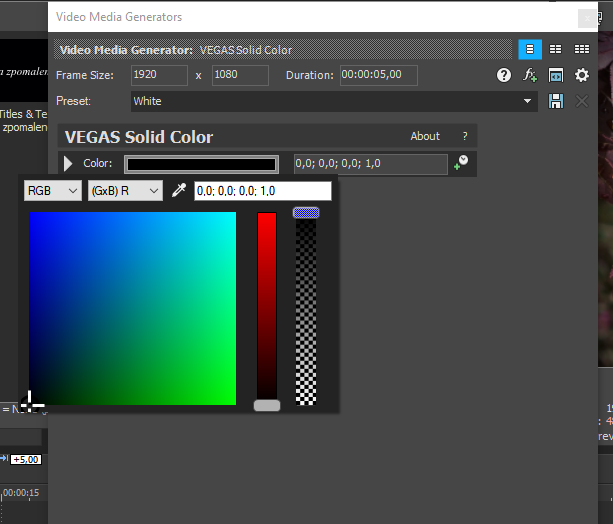 SolidBarva - Úprava videa vo Vegas
