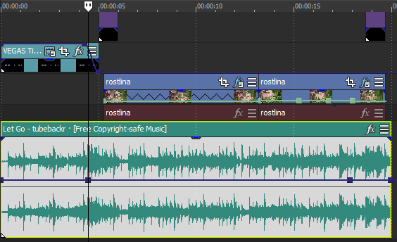 AudioKeyframes - Úprava videa vo Vegas