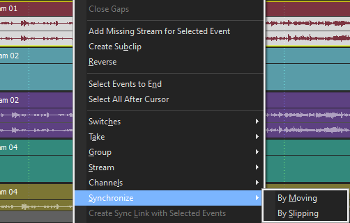 synch - Úprava videa vo Vegas