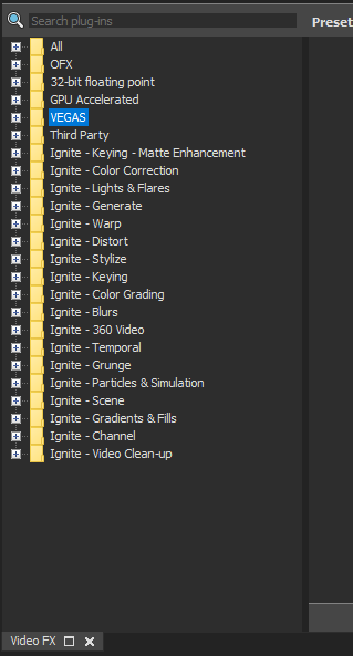 vegasfolder - Úprava videa vo Vegas