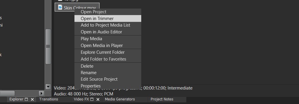 opentrimm - Úprava videa vo Vegas