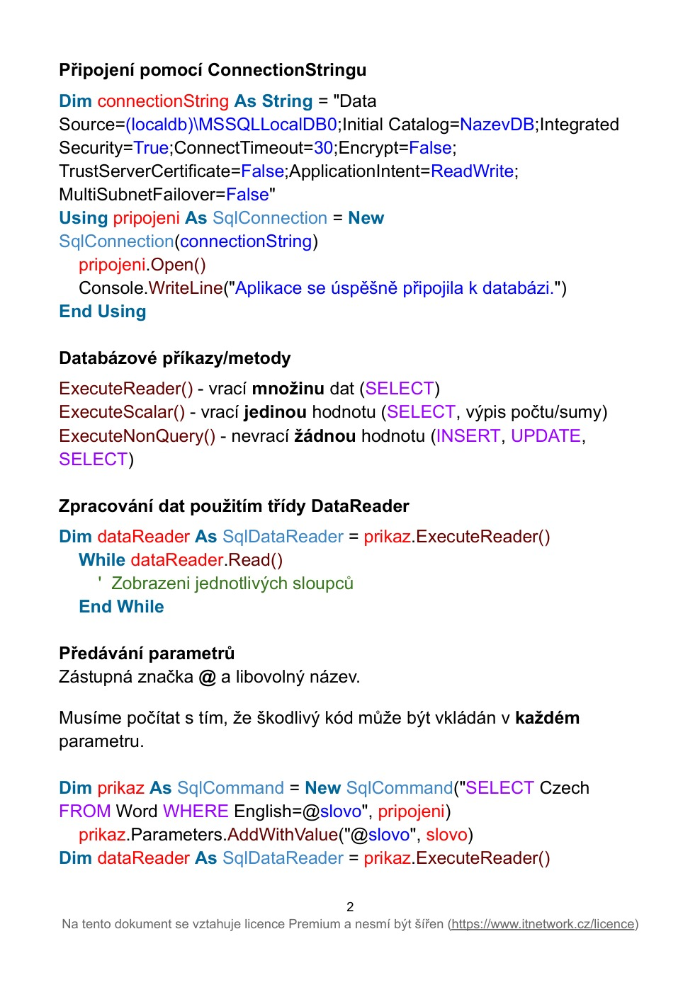 Databáza vo VB.NET - ADO.NET - Databáza vo VB.NET - ADO.NET