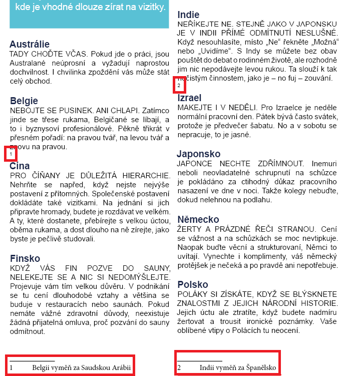 Poznámky pod čiarou po vložení - Pokročilá tvorba v Adobe InDesign