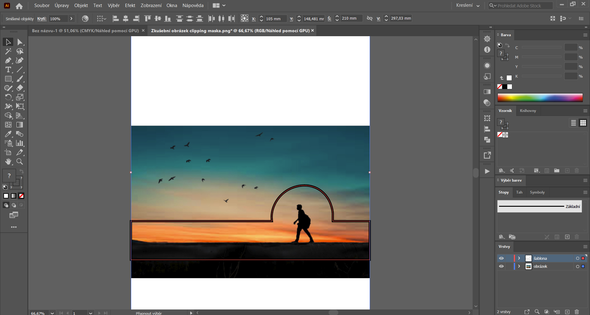 výber šablóny - Pokročilá tvorba v Adobe Illustrator