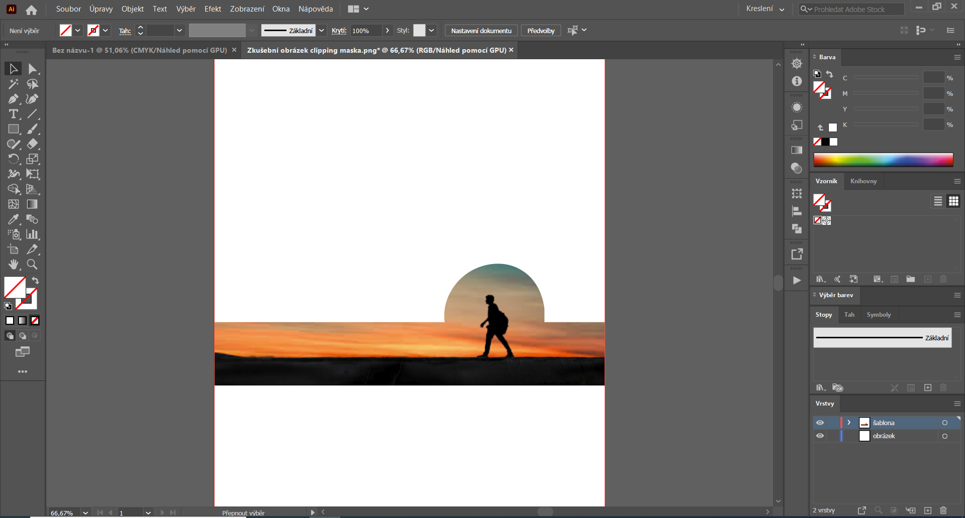 Výsledok orezu fotografie - Pokročilá tvorba v Adobe Illustrator