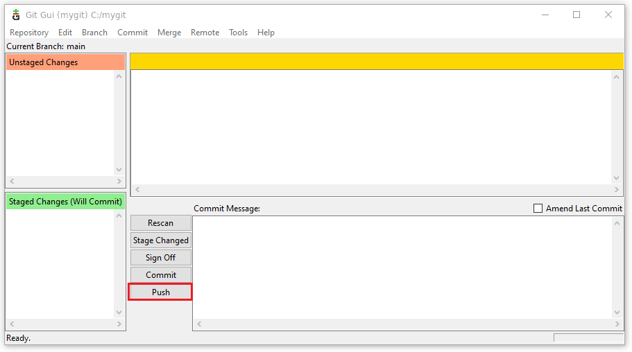 Výber nahrania do vzdialeného repozitára - Git