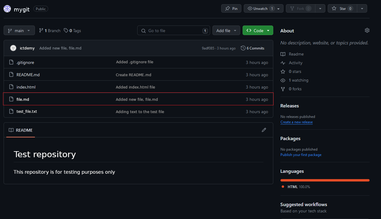Aktualizovaný repozitár - Git