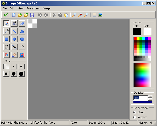 sprite editor - Game maker - základy a ikonky