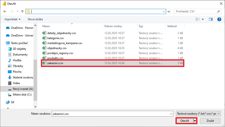 Výber CSV súboru - Dátová analýza s Power BI - Dátová analýza s Power BI