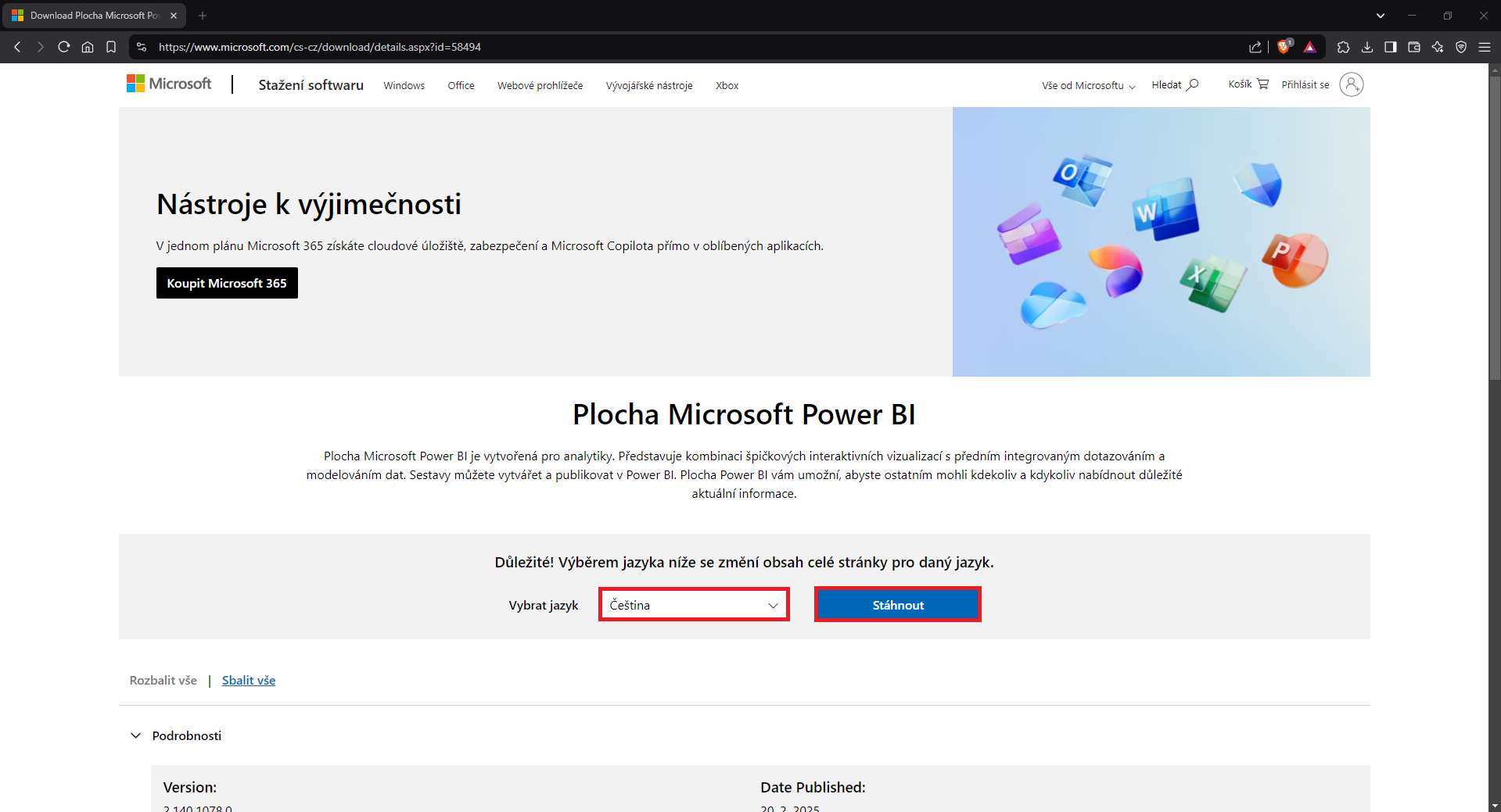 Stránka pre stiahnutie Power BI - Dátová analýza s Power BI - Dátová analýza s Power BI