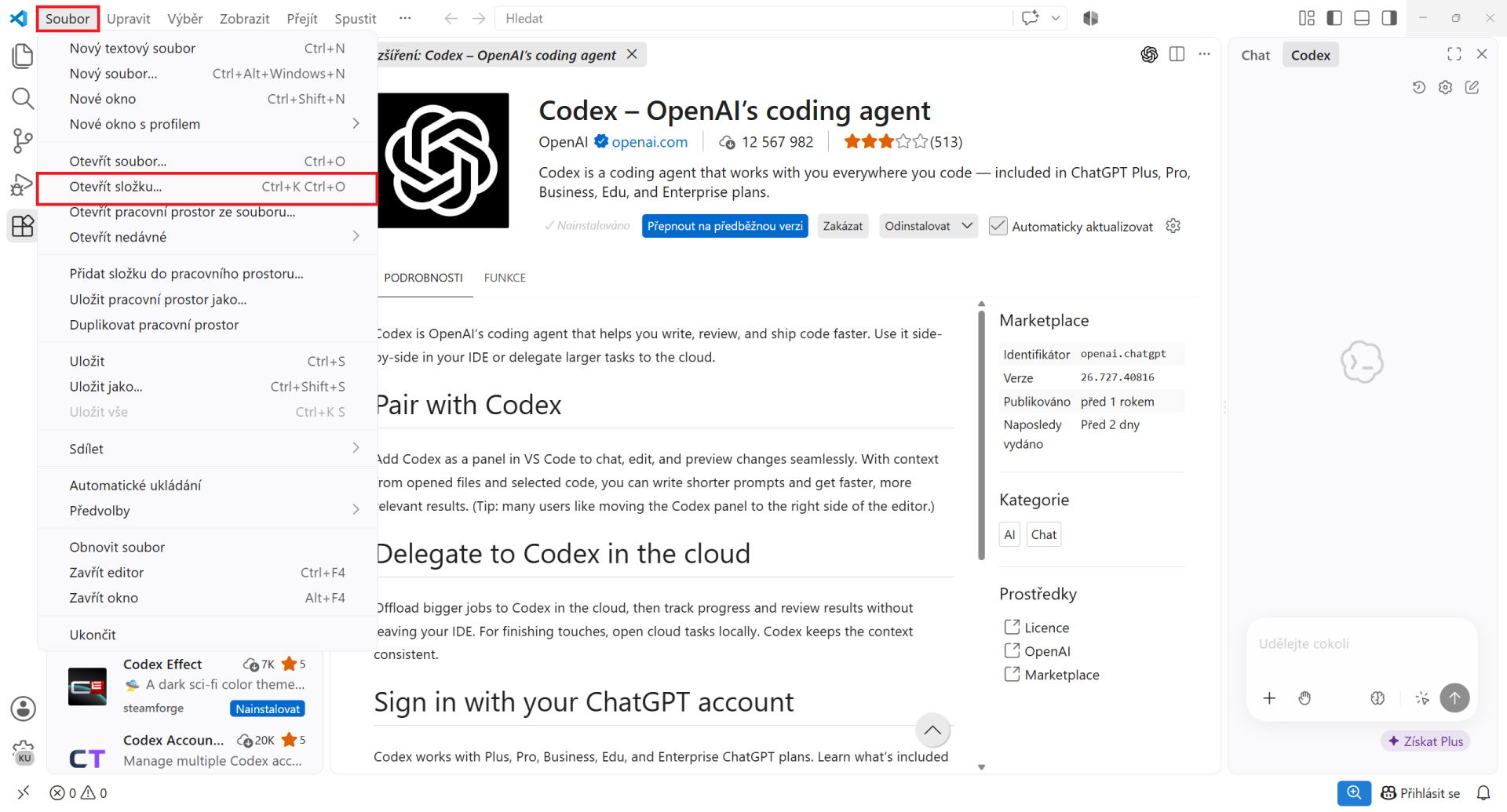 Otvorenie zložky projektu vo VS Code - Vibe coding a agentic coding - Vývoj aplikácií s AI - Vibe coding a agentic coding - Vývoj aplikácií s AI
