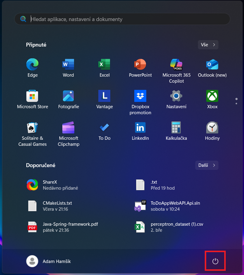 Menu - Základné ovládanie PC - Základné ovládanie PC