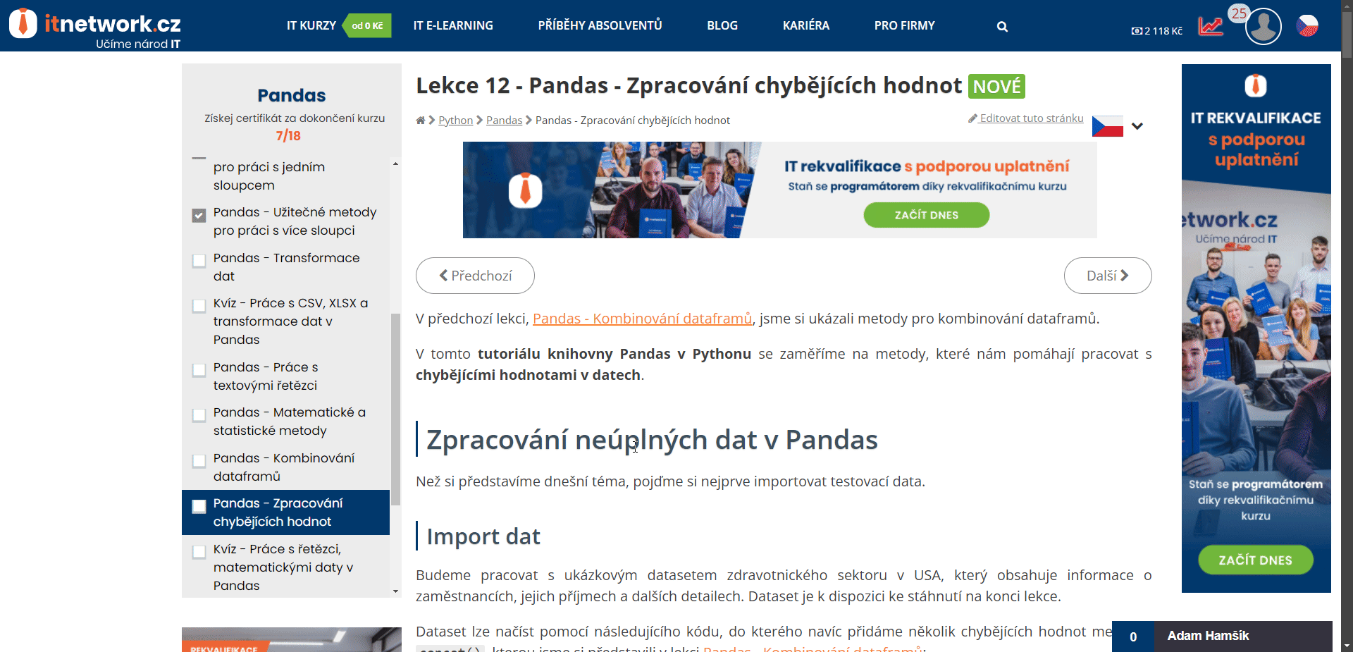 Použitie kolieska na stránke  - Základné ovládanie PC - Základné ovládanie PC