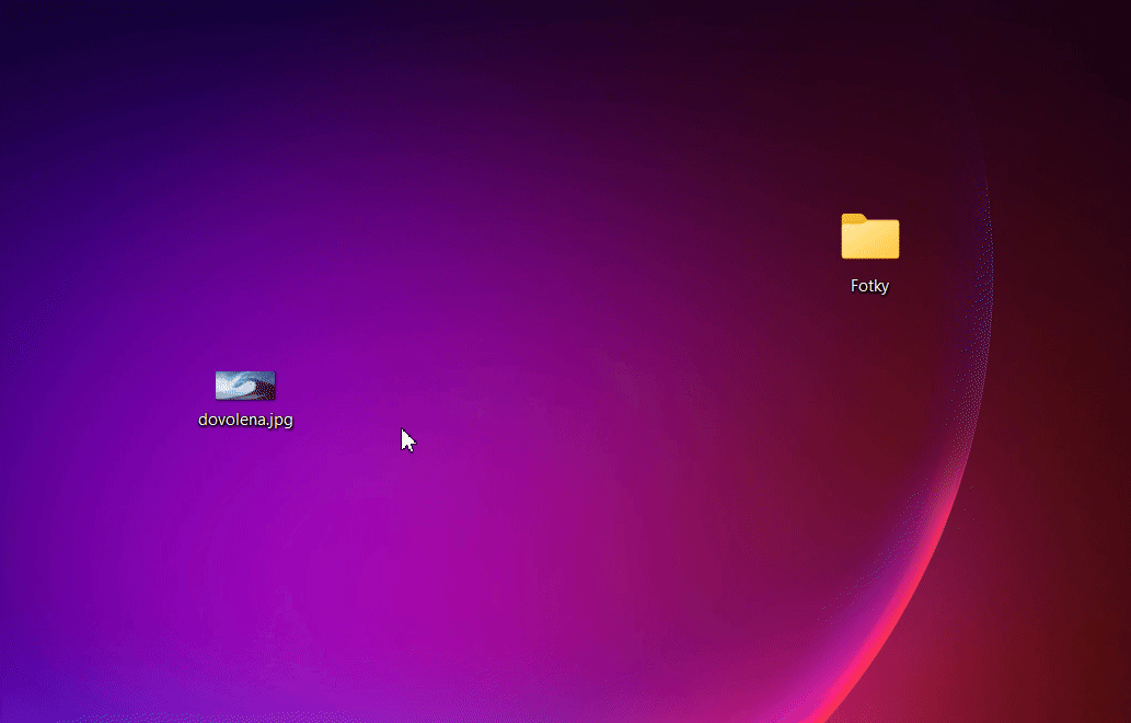 Preťahovanie súboru do priečinka - Základné ovládanie PC - Základné ovládanie PC