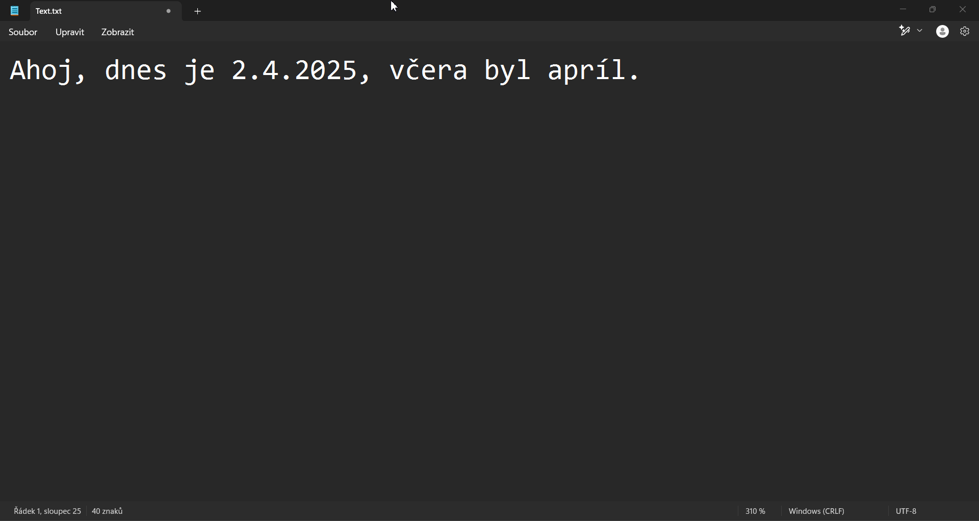 Presun textu v textovom editore  - Základné ovládanie PC - Základné ovládanie PC