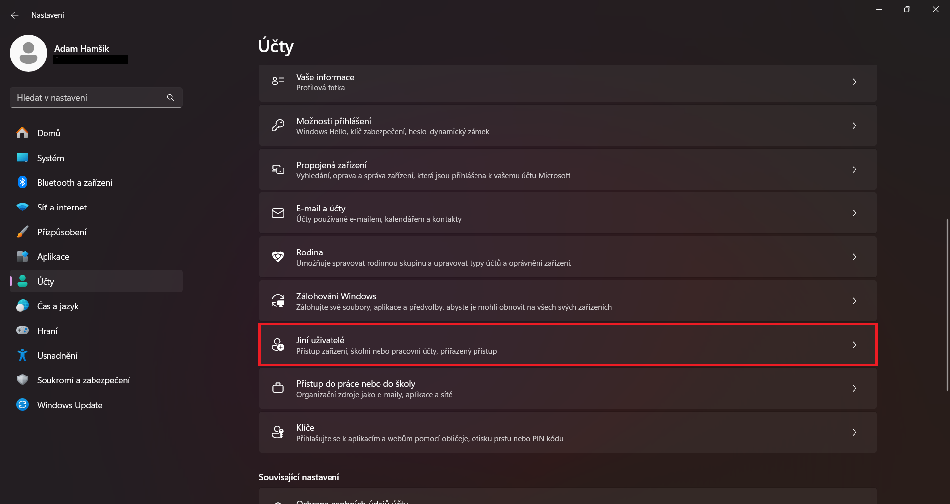 Iní používatelia - Základné ovládanie PC - Základné ovládanie PC