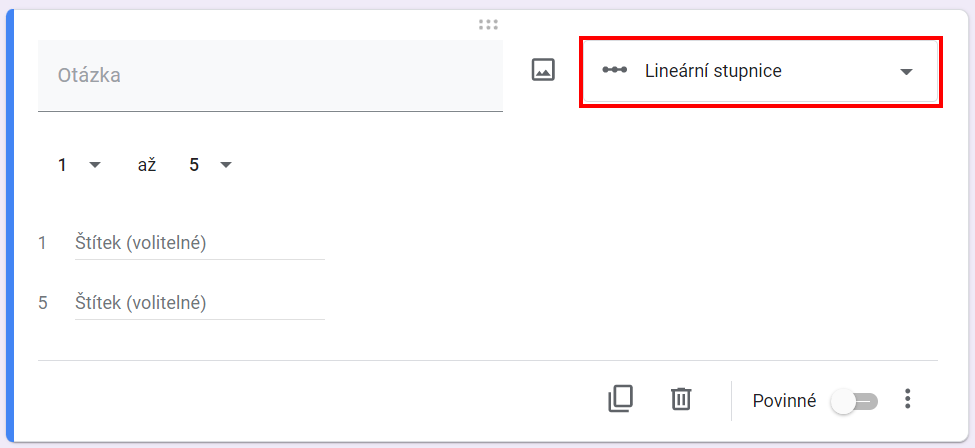 Lineárna stupnica - Základy - Google Formuláre (Forms)