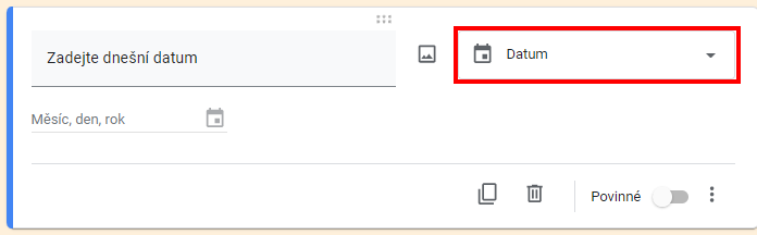Dátum - Základy - Google Formuláre (Forms)