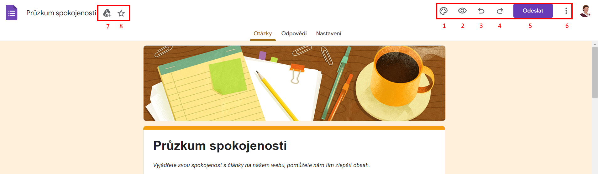 Nastavenie formulára - Základy - Google Formuláre (Forms)