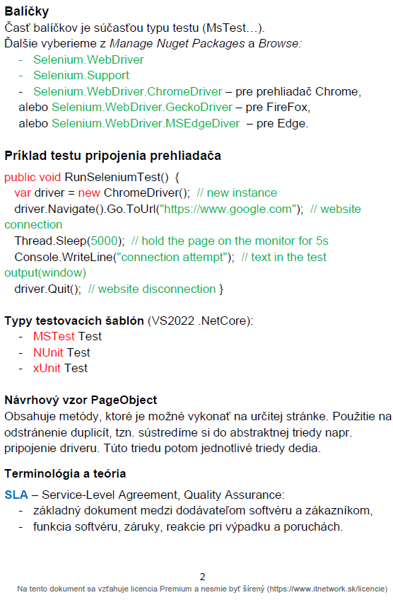 Náhled tahák testovani C# - Testovanie v C# .NET